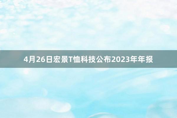 4月26日宏景T恤科技公布2023年年报